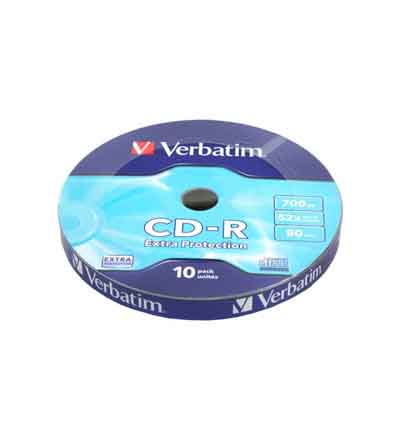 VERBATIM CD-R 52 X 700MB 10PK WRAP EXTRA PROTECTION