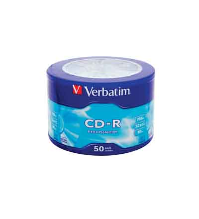VERBATIM CD-R 700MB 50PK 700MB WRAP EXTRA PROTECTION WAGON WHEEL