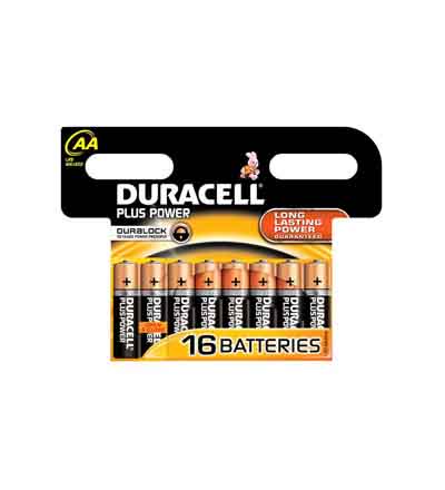 DURACELL PLUS POWER AA 16'S