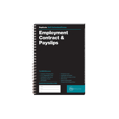 RBE A5 EMPLOYMENT CONTRACT & PAYSLIP PAD 48 SETS