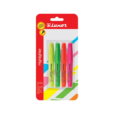LUXOR MINI HIGHLIGHTERS (PACK OF 4)