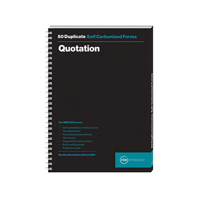 RBE A4 DUPLICATE QUOTATION PAD 50 SETS