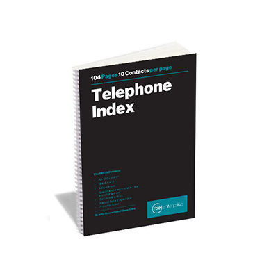 RBE A5 TELEPHONE INDEX A-Z BOOK 100 PG